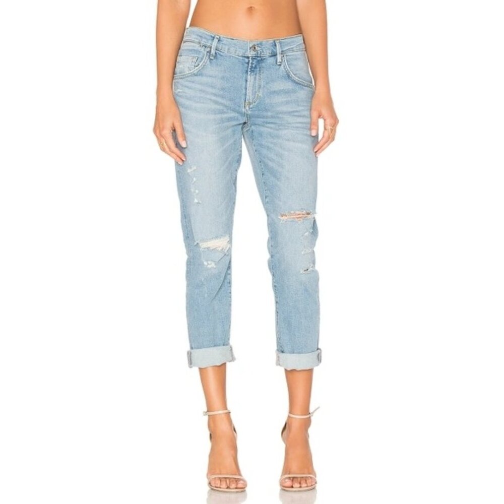 Agolde Isabel Ankle Slim Distressed Boyfriend Jeans in Daydreamer Womens Size 25